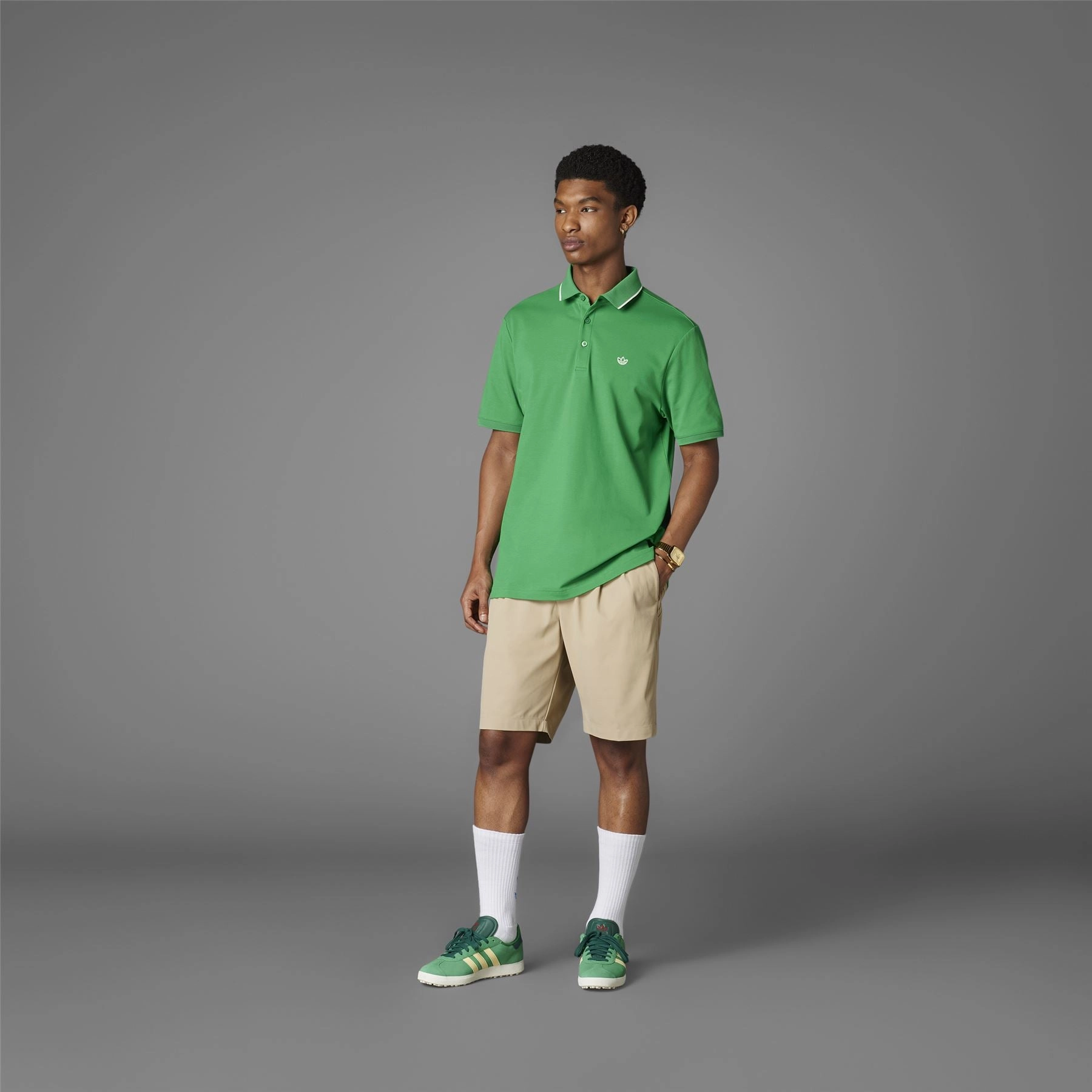 Twistknit Trefoil Polo Green Adidas Men's Apparel