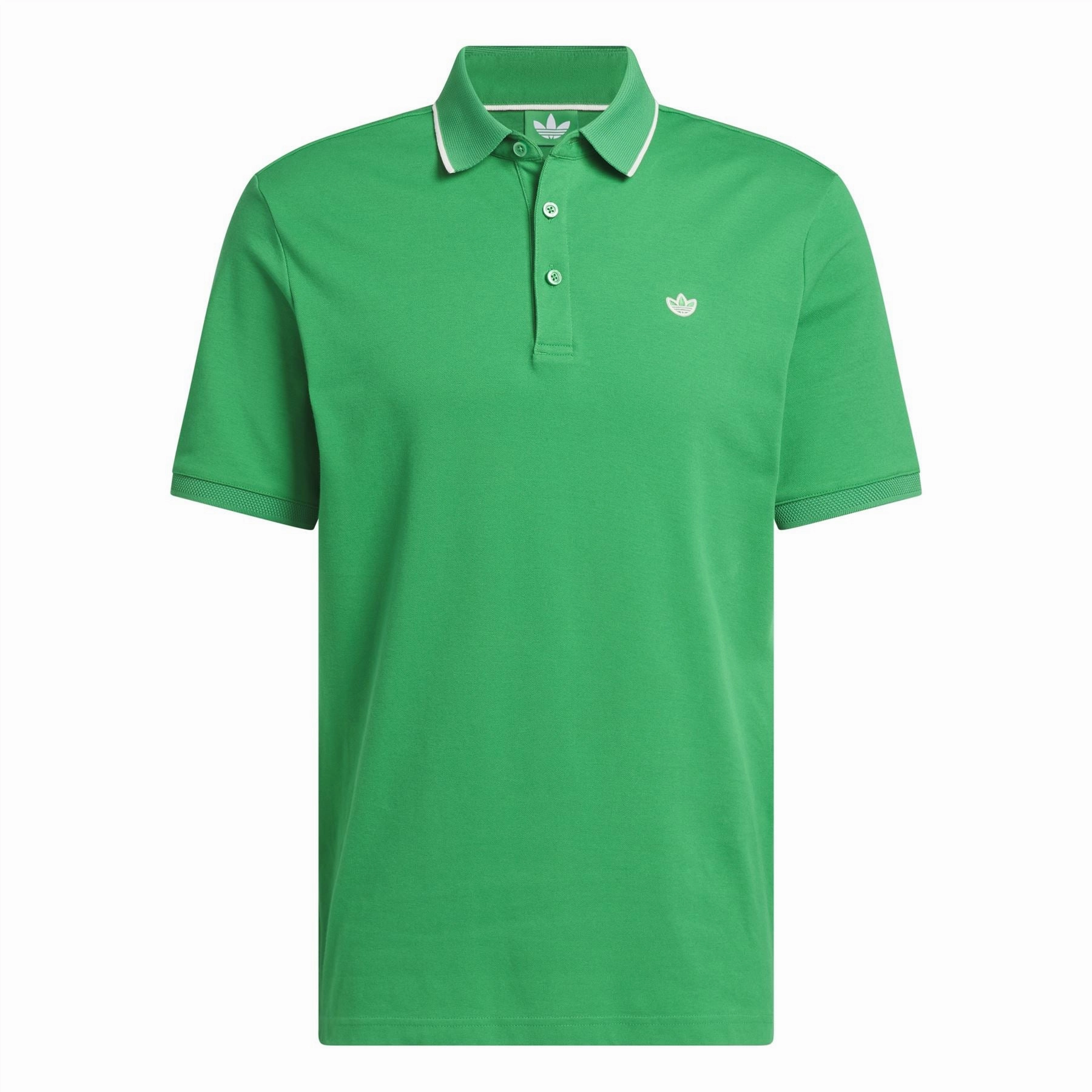 Twistknit Trefoil Polo Green Adidas Men's Apparel