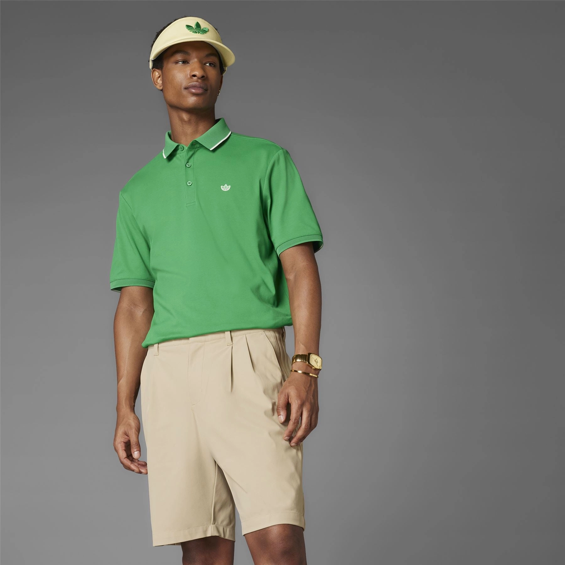 Twistknit Trefoil Polo Green Adidas Men's Apparel