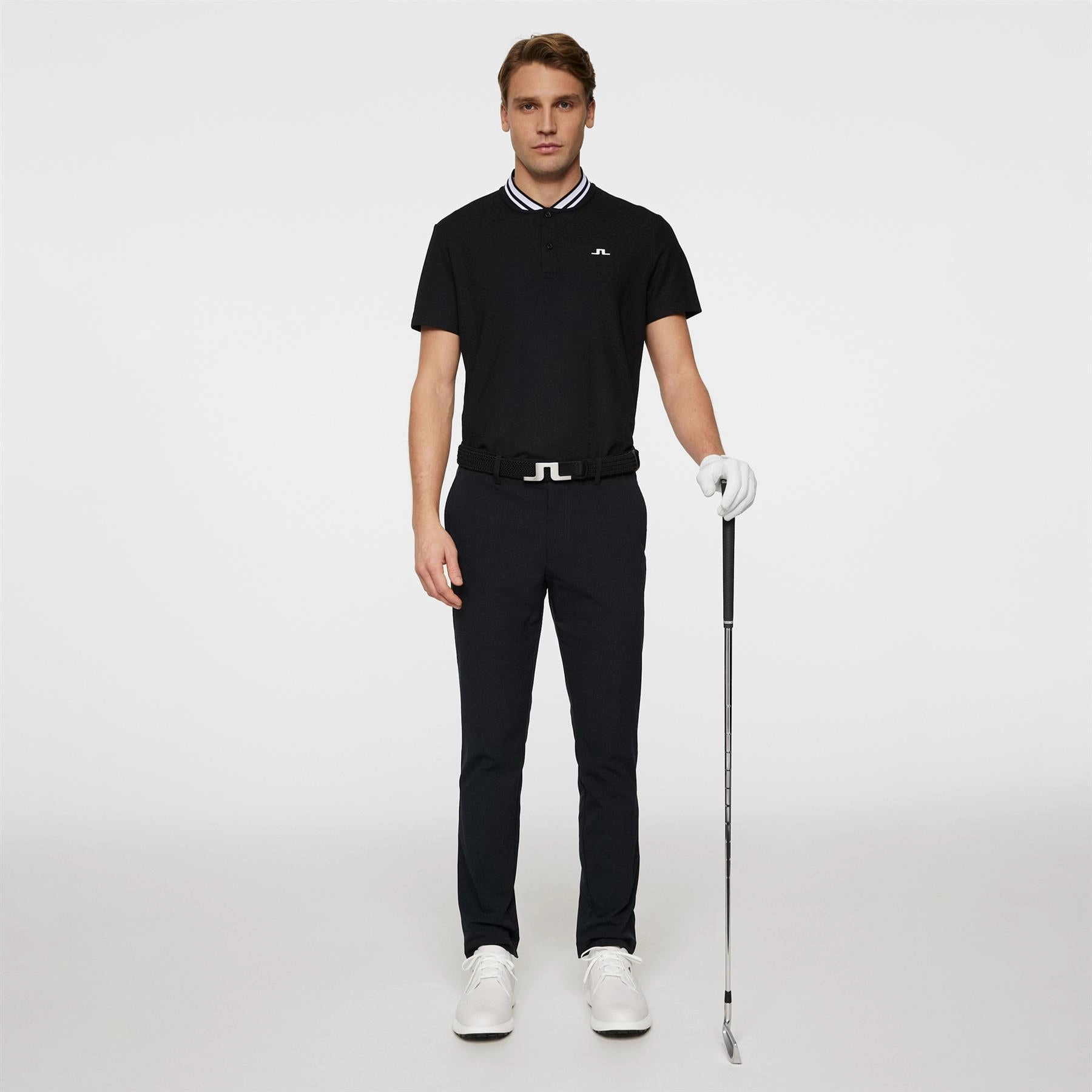 Tyson Regular Fit Polo Black J.Lindeberg Golfwear for Men