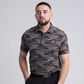Ultimate365 Speed Stripe Polo Black/Beige Adidas men's athletic apparel