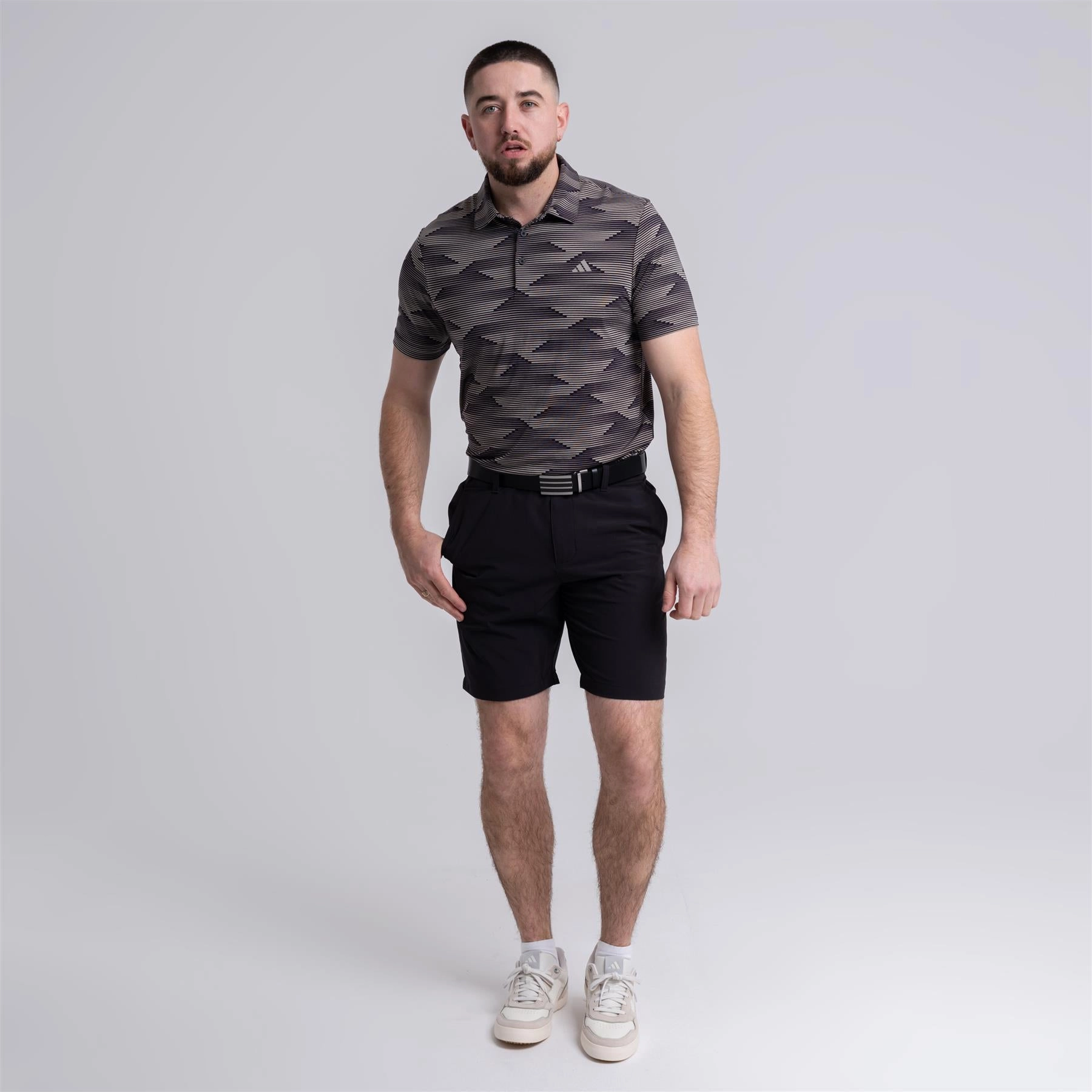 Ultimate365 Speed Stripe Polo Black/Beige Adidas Men's Sportswear