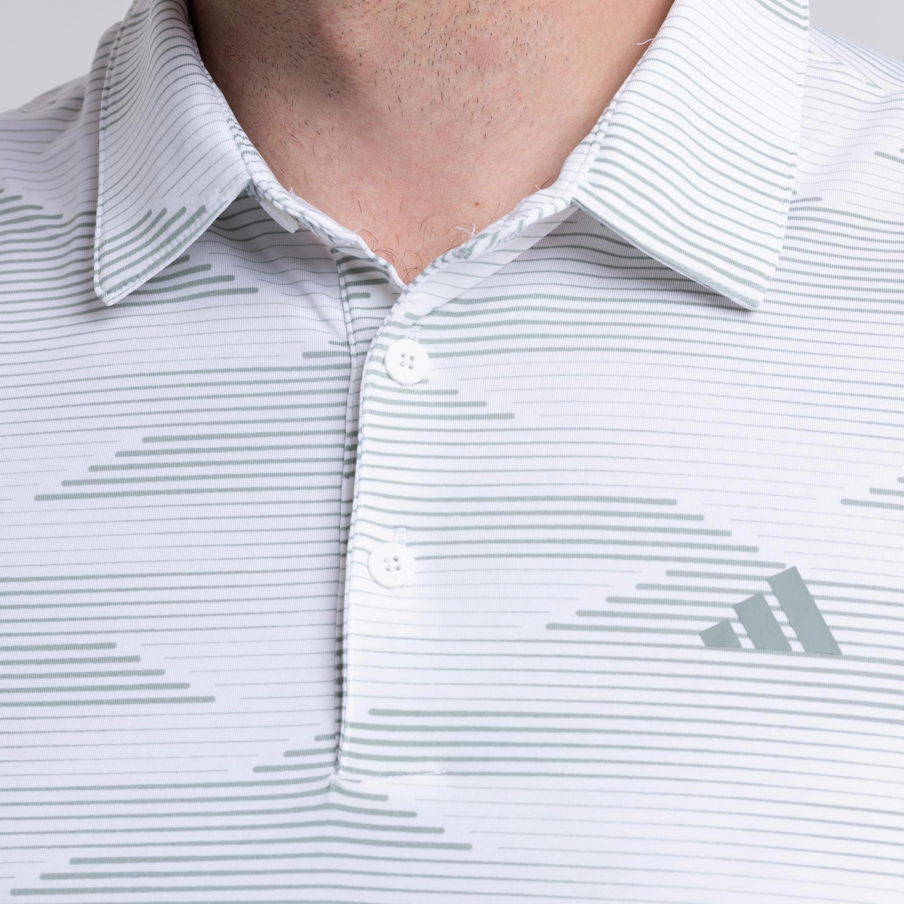 Ultimate365 Speed Stripe Polo White/Silver Green Adidas Men's Sportswear