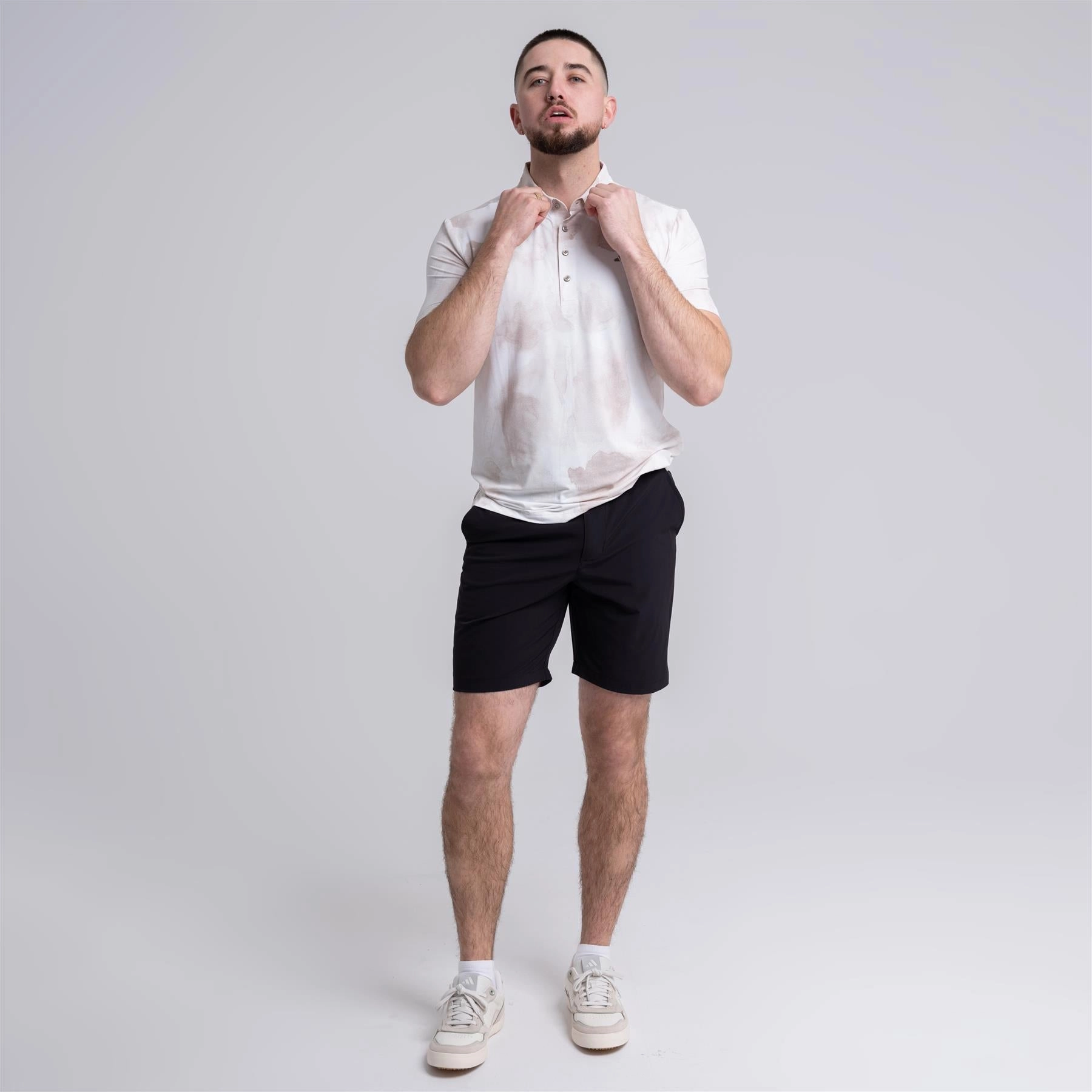 Ultimate365 Tour Printed Polo Beige/White Adidas Men's Sportswear