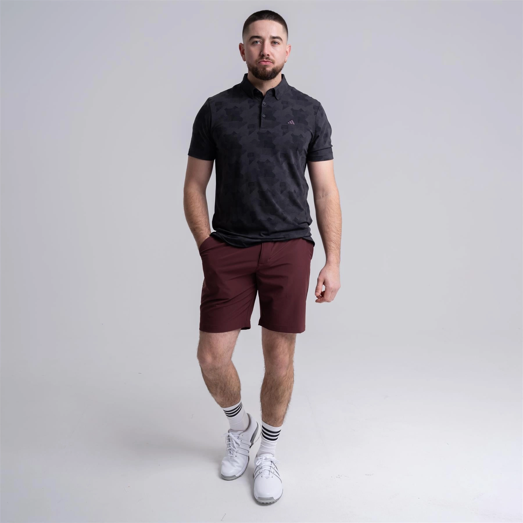 Ultimate365 Tour Printed Polo Black/Grey Adidas Men's Sportswear