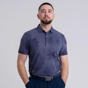 Ultimate365 Tour Printed Polo Navy/Ink Adidas men's athletic apparel