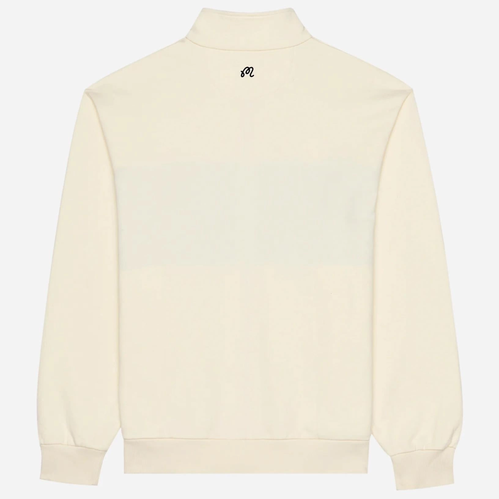 University Double Zip Mid Layer Cream Malbon Men's Golf Lifestyle Wear
