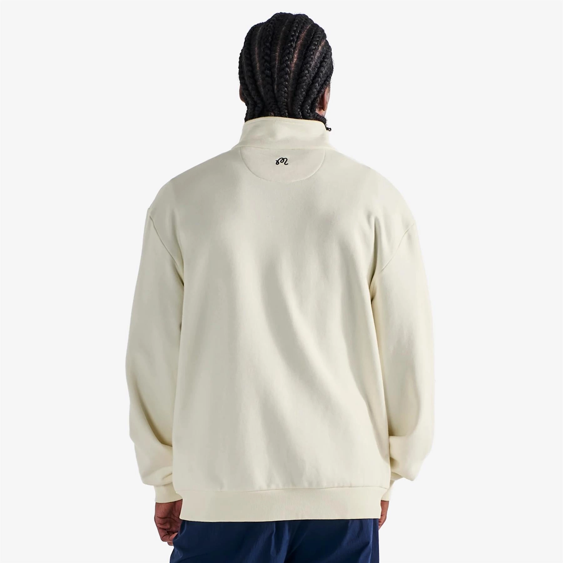 University Double Zip Mid Layer Cream Malbon Men's Golf Lifestyle Wear