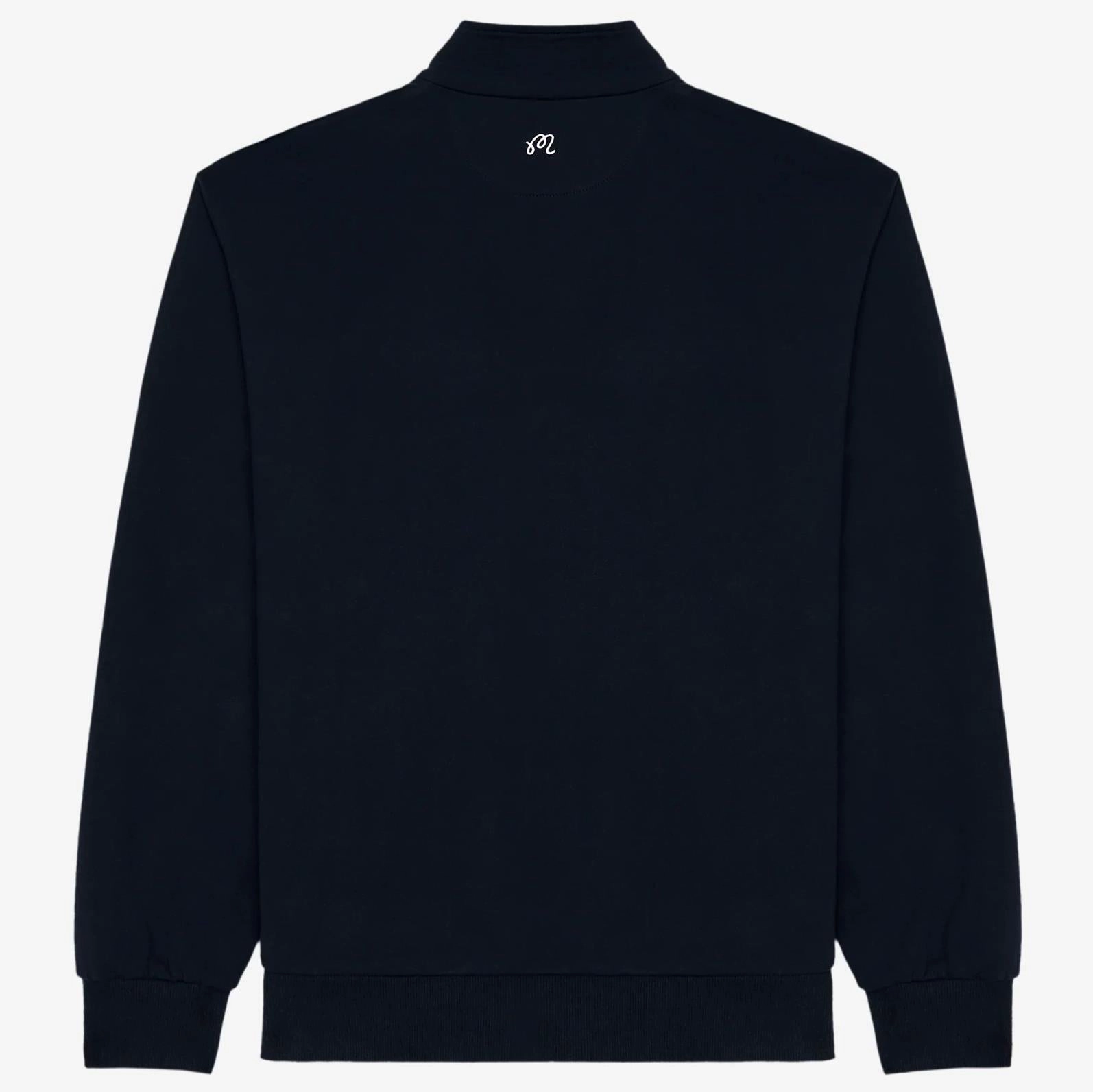 University Double Zip Mid Layer Navy Malbon Men's Golf Lifestyle Wear