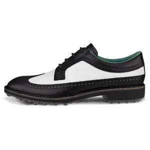 Soft Sole Sneakers Urban Walk ECCO Classic Hybrid - Kiltie Version Spikeless Golf Shoes Black/White - FW24 Men Athletic Knit Sneakers