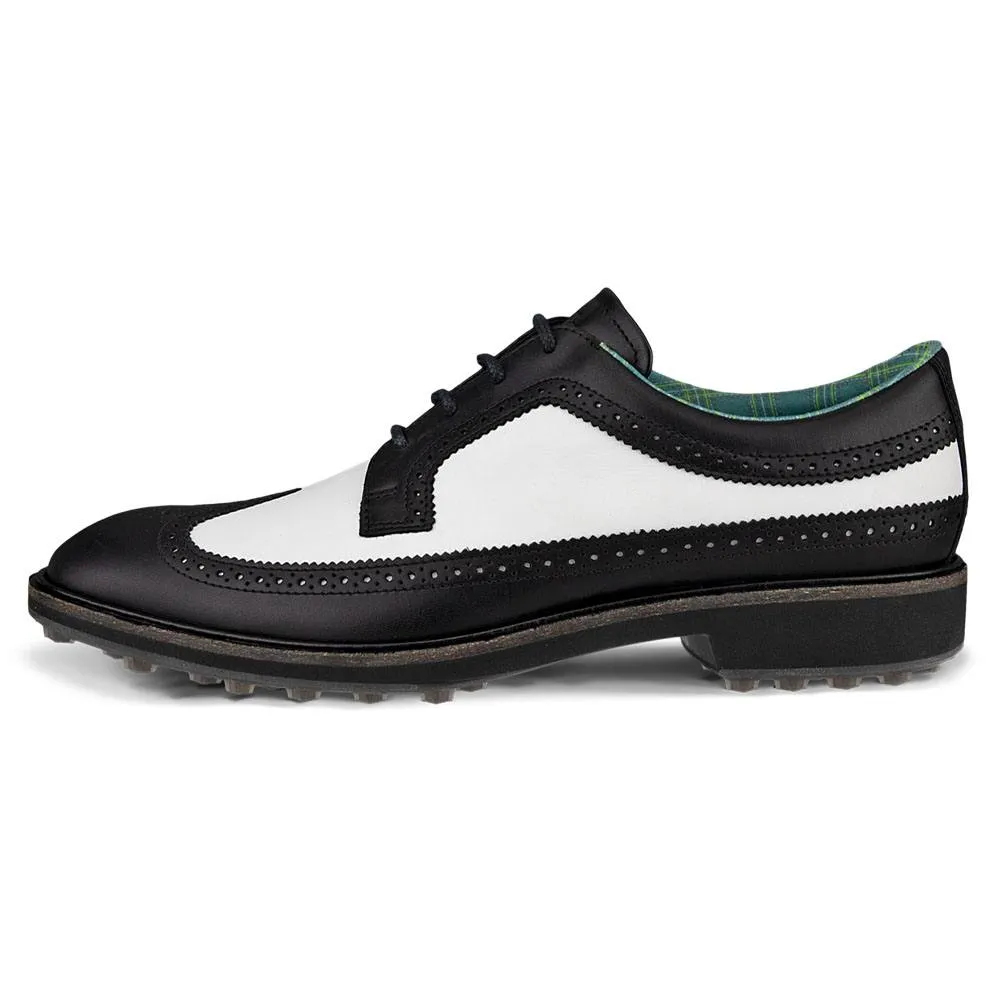 Soft Sole Sneakers Urban Walk ECCO Classic Hybrid - Kiltie Version Spikeless Golf Shoes Black/White - FW24 Men Athletic Knit Sneakers