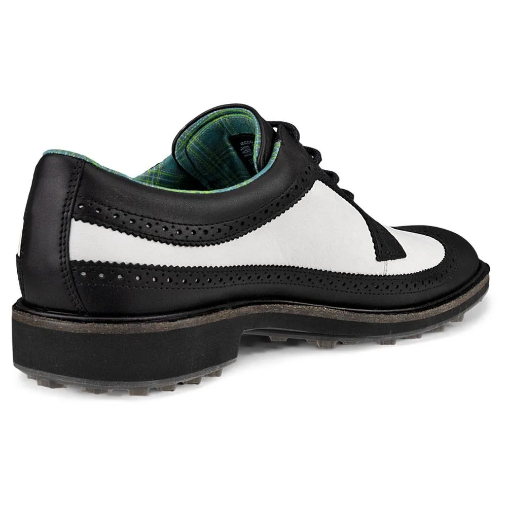 ECCO Classic Hybrid - Kiltie Version Spikeless Golf Shoes Black/White - FW24 Men Grippy Sole Shoes