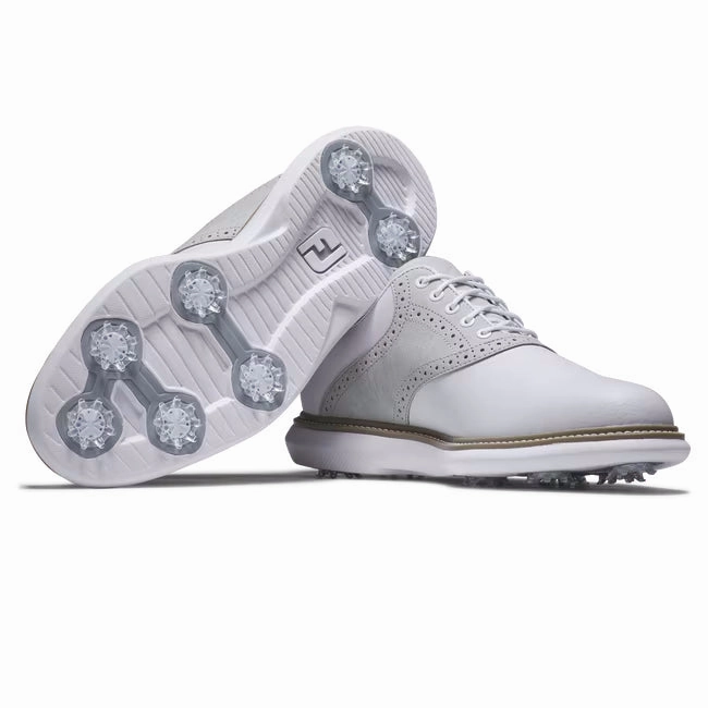 Modern Design Shoes FootJoy Men's Traditions Golf Shoe - 57957 White/Grey/Tan
