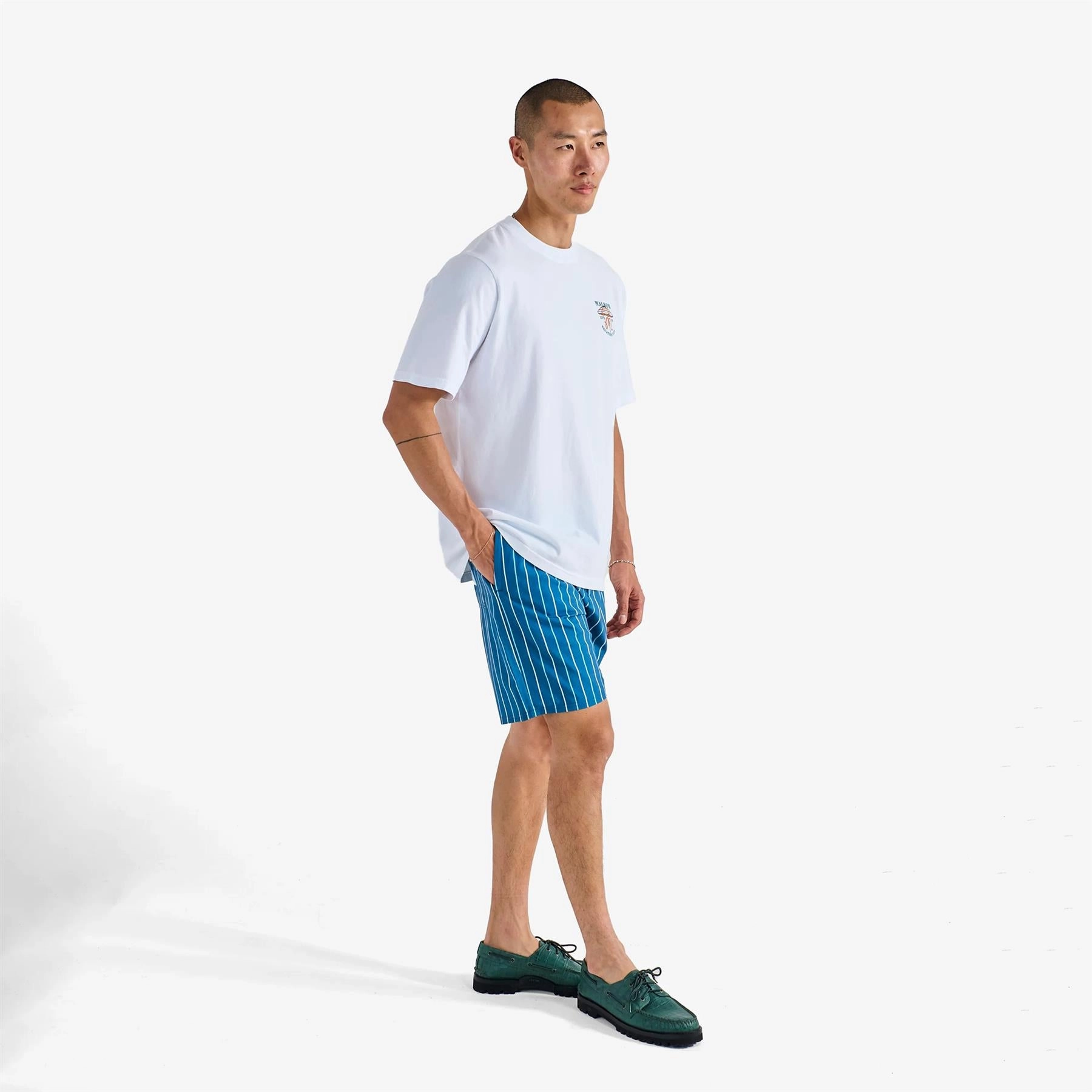 Vacation Club T-Shirt White Malbon Men's Golf Lifestyle Wear