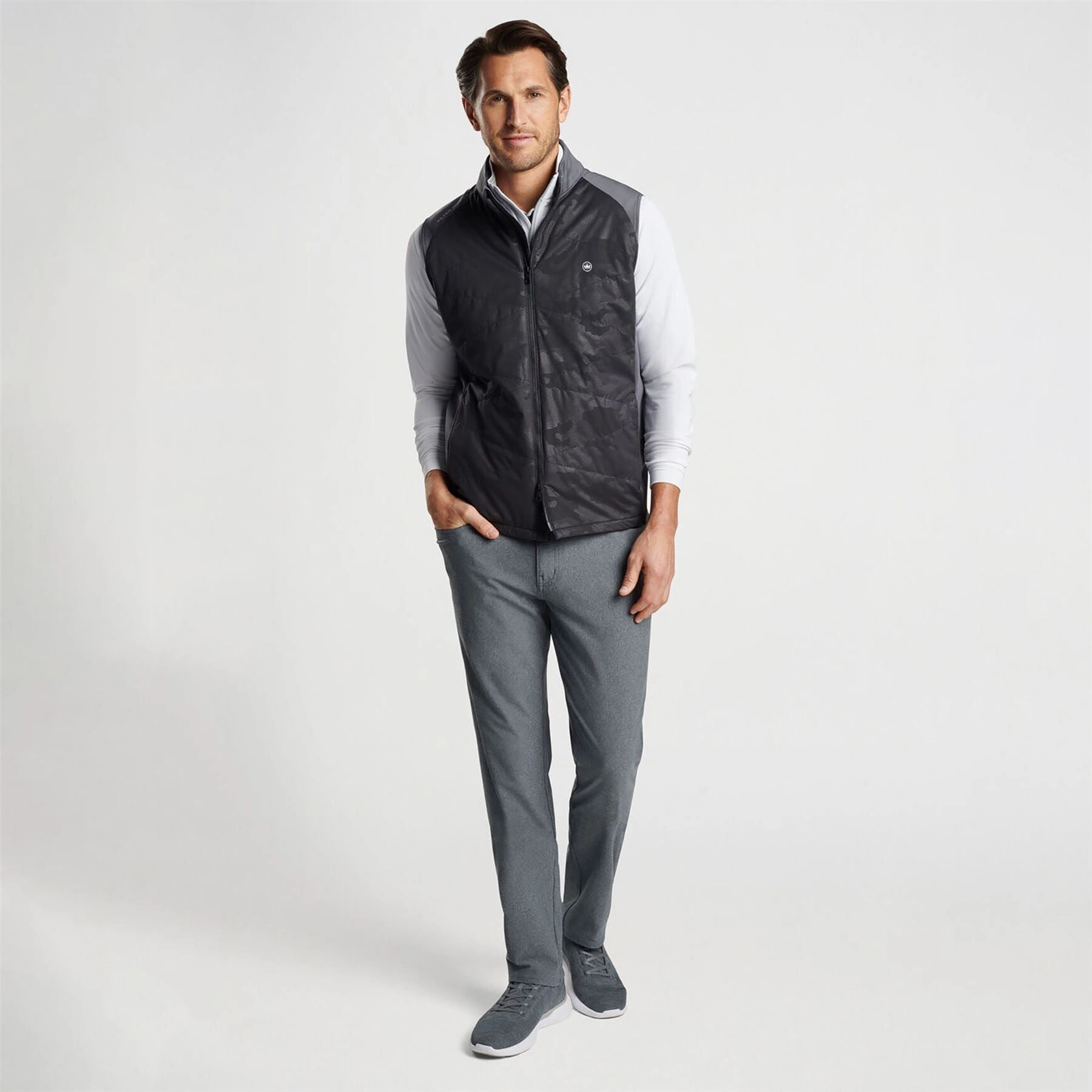 Venture Classic Fit Hybrid Vest Camo Black Peter Millar Menswear Collection