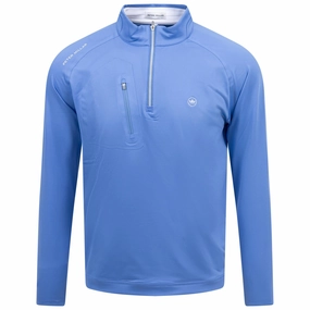 Verge Performance Quarter Zip Blue Sea Peter Millar clothing for men
