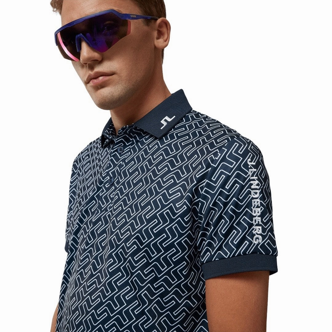 men's knit sweater J.Lindeberg Tour Tech Print Golf Shirt GMJT07067