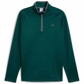 Waffle Fleece Quarter Zip Dark Myrtle Puma men's athletic clothing