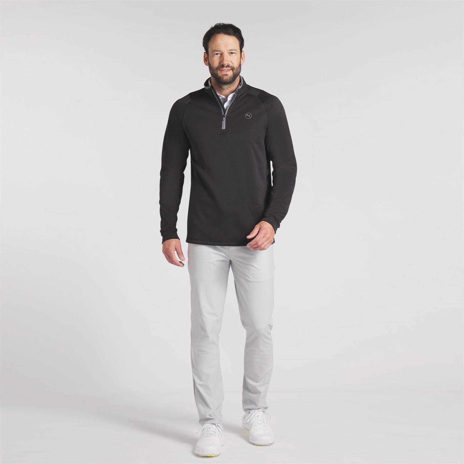 Waffle Fleece Quarter Zip Mid Puma Black Puma Men's Sportswear