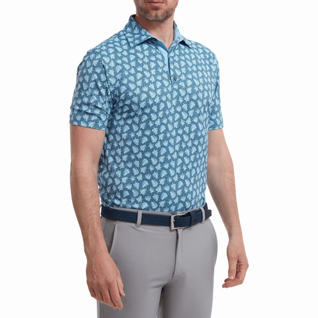women's sleeveless dress FootJoy Shadow Palm Print Pique Golf Shirt 88375