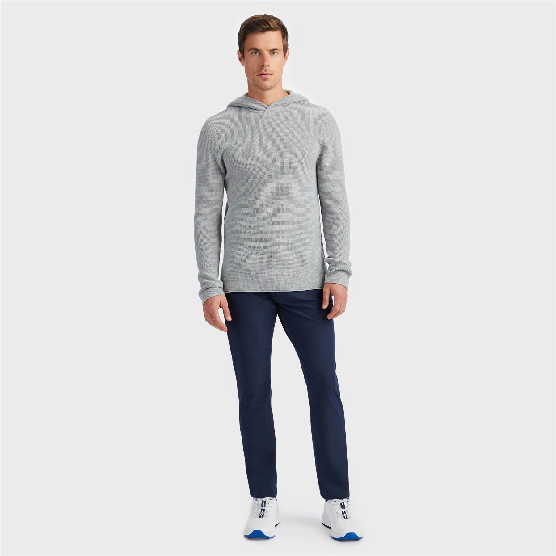 Waffle Stitch Merino Hoodie Light Heather Grey G/Fore Men's Fashion