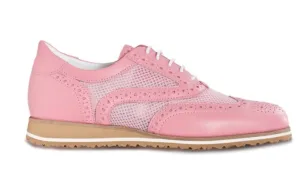 Walter Genuin Brogue Net Golf Shoe in Pink women's classic golf shoes