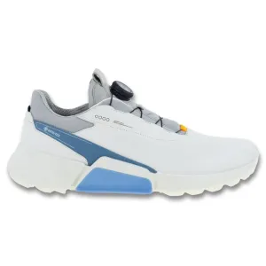 Elastic Fit Shoes Wide Fit Sneakers ECCO BIOM H4 BOA Spikeless Golf Shoes White/Retro Blue - SS23 Men Everyday Shoes Urban Sneakers