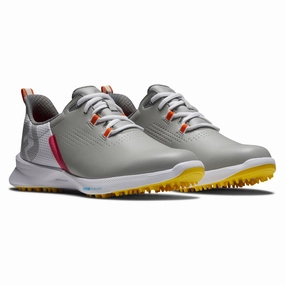 High-Top Shoes, High-Traction Outsole, Sport Lifestyle Shoes Wide Toe Shoes FootJoy Fuel Womens Golf Shoe 92372 Grey/White/Yellow (Previous Season Style) Urban Walk