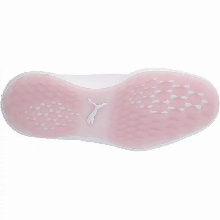Running-Inspired Shoes, Breathable Sneakers, Seamless Upper Shoes New Women's Puma Ignite Fasten8 Golf Shoe - White/Silver/Pink MSP$100