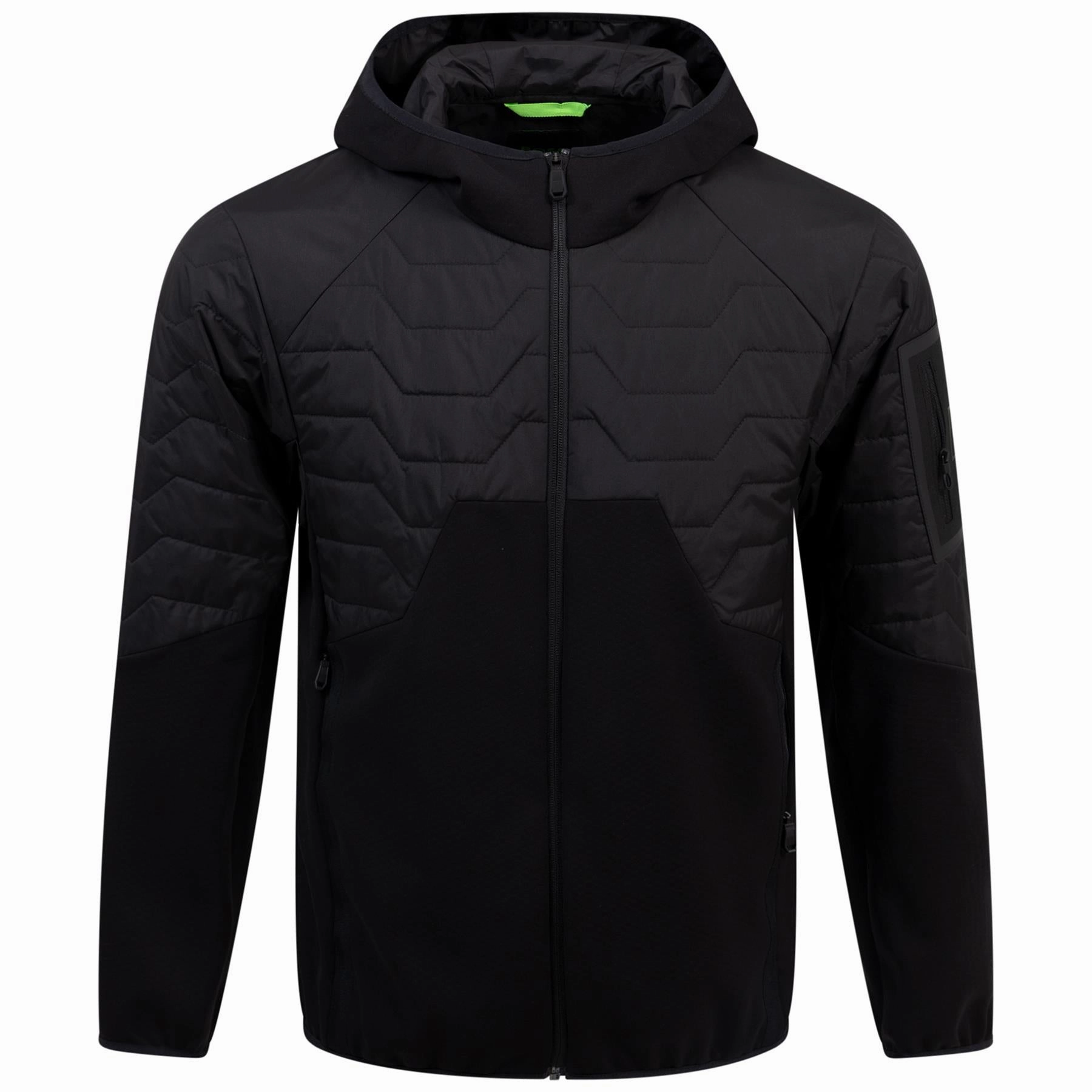 Wilder Hooded Hybrid Jacket Black Boss men's fashion and office attire