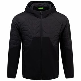 Wilder Hooded Hybrid Jacket Black Boss men's fashion and office attire
