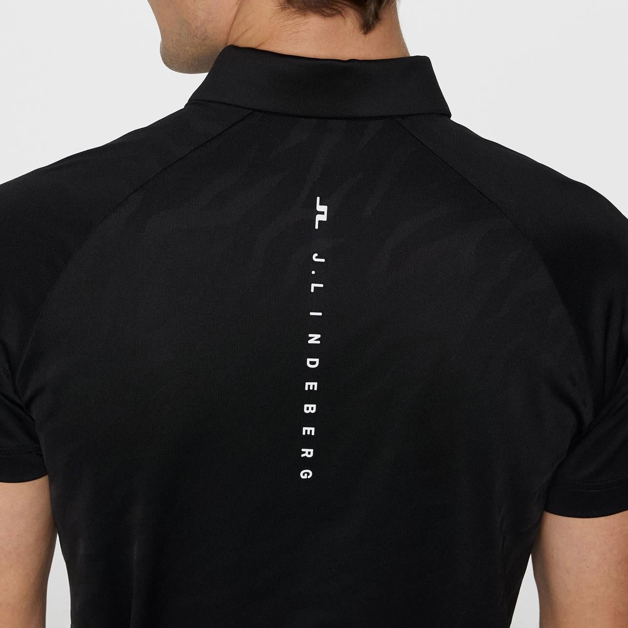 Wilhelm Regular Fit Polo Black J.Lindeberg Golfwear for Men