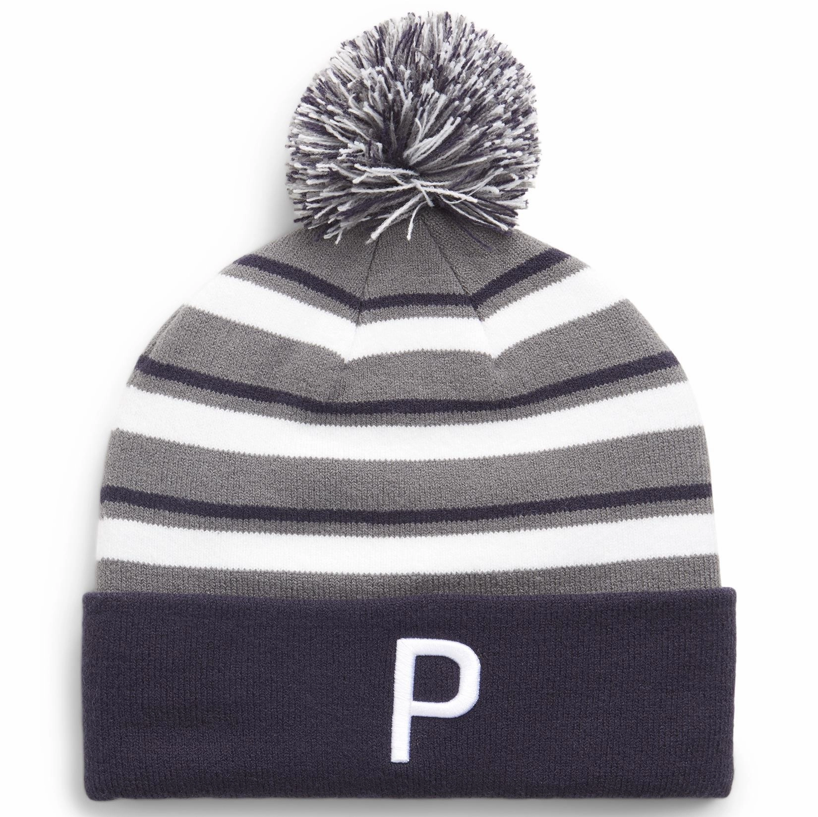 WRMLBL Stripe Pom Beanie Navy Blazer/Slate Sky Puma men's athletic clothing