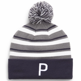 WRMLBL Stripe Pom Beanie Navy Blazer/Slate Sky Puma men's athletic clothing