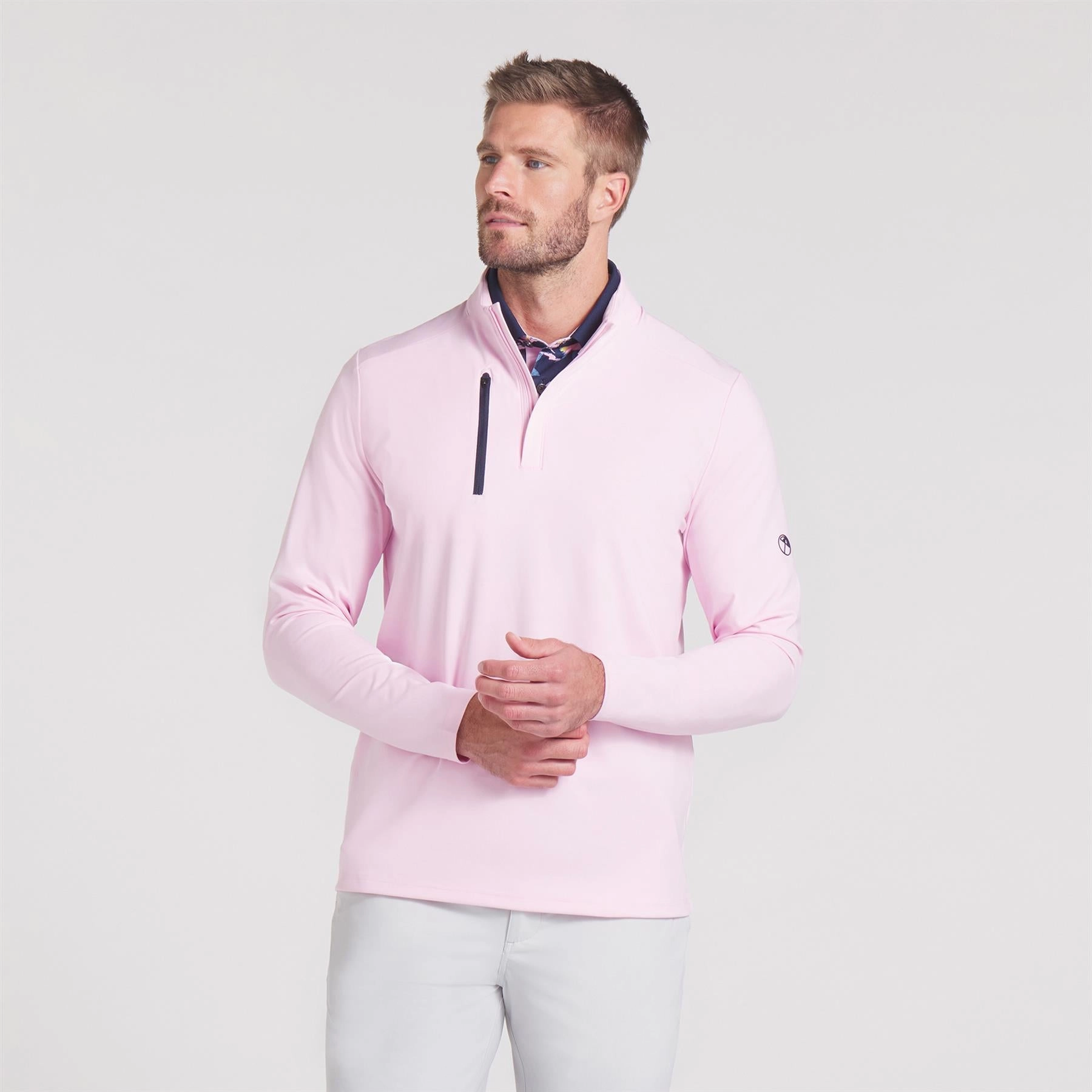 x AP Cloudspun Tech Quarter Zip Pale Pink Puma men's athletic clothing