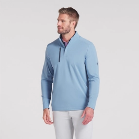 x AP Cloudspun Tech Quarter Zip Zen Blue Puma men's athletic clothing