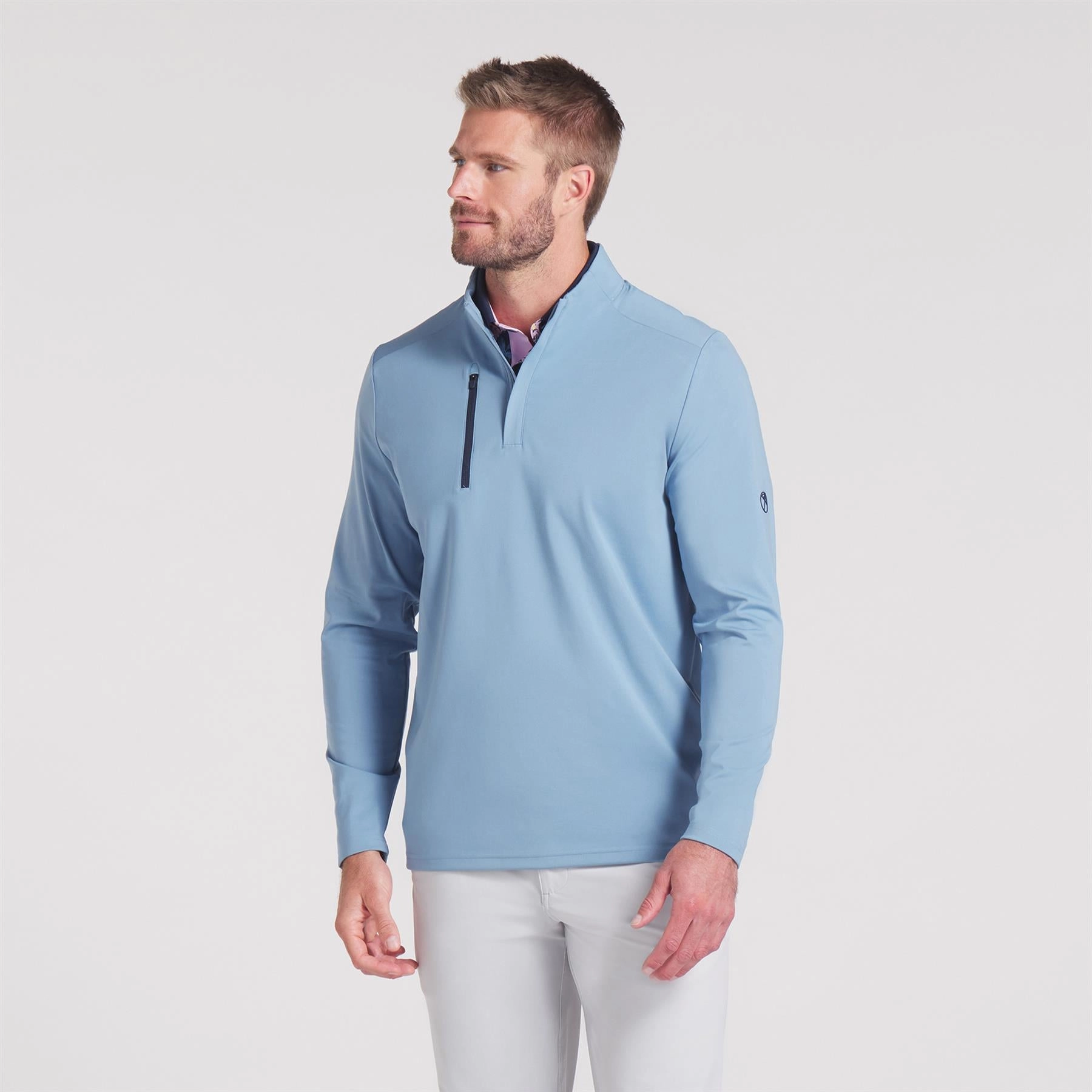 x AP Cloudspun Tech Quarter Zip Zen Blue Puma men's athletic clothing