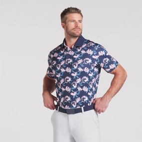 x AP Spring Florals Polo Deep Navy/Pale Pink Puma men's athletic clothing