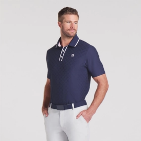 x AP Tipped Jacquard Polo Deep Navy Puma men's athletic clothing