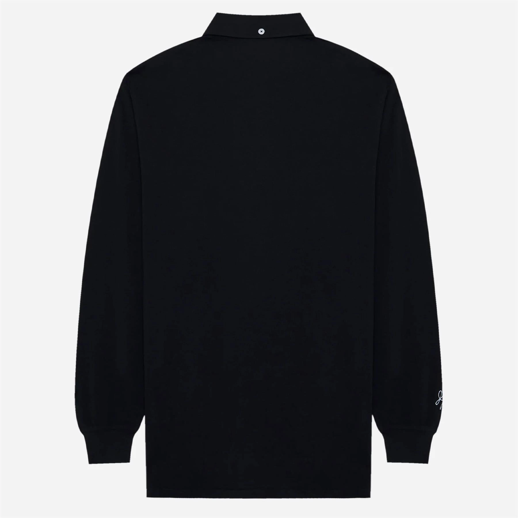 x Jesper Parnevik LS Cotton Pique Polo Black Malbon Men's Golf Lifestyle Wear