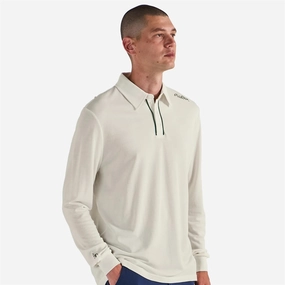 x Jesper Parnevik LS Cotton Pique Polo Cream Malbon mens golf lifestyle wear