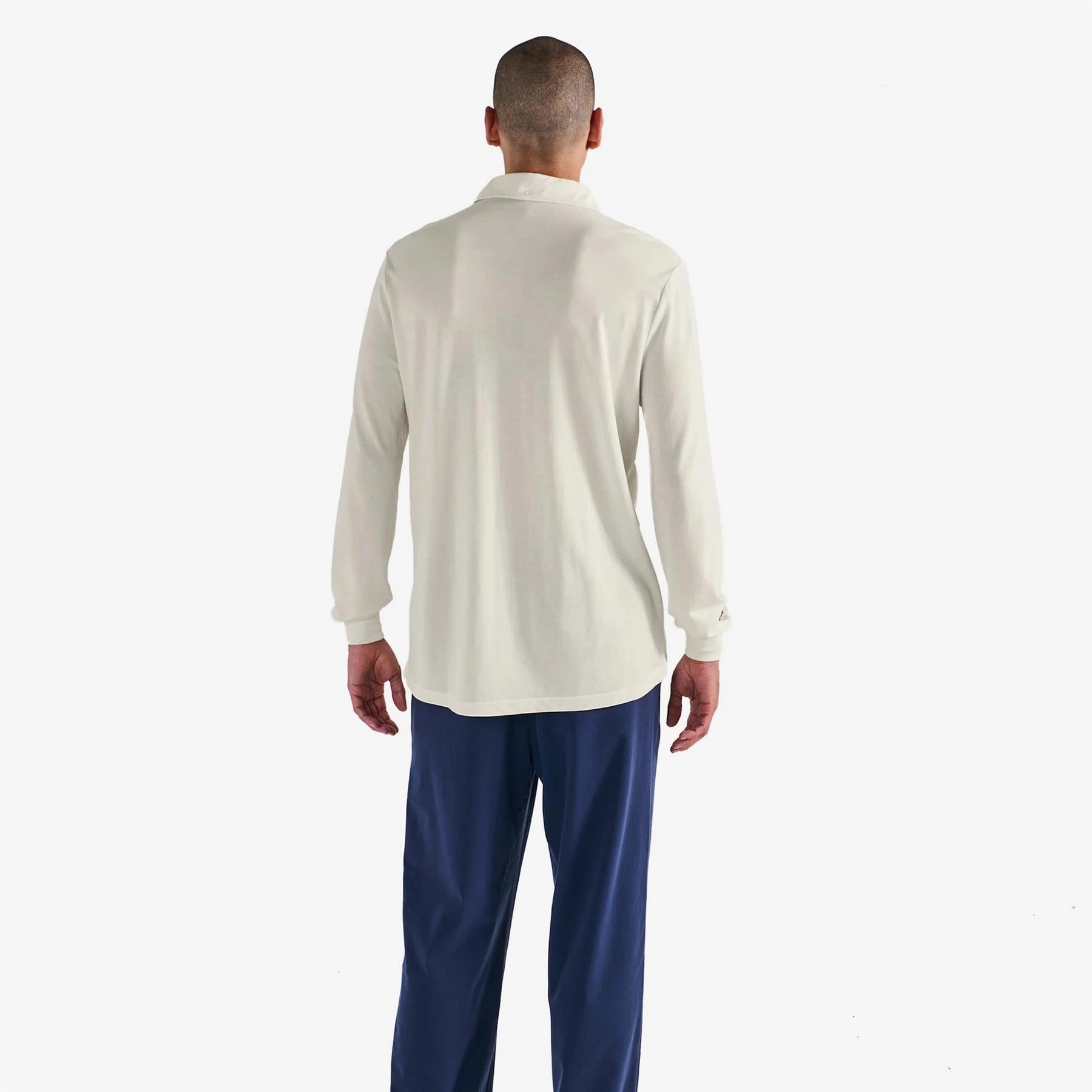 x Jesper Parnevik LS Cotton Pique Polo Cream Malbon Men's Golf Lifestyle Wear