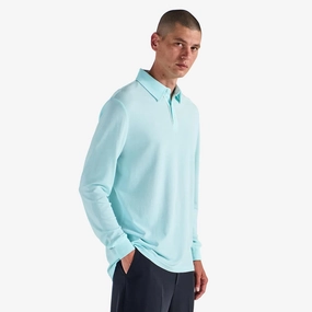 x Jesper Parnevik LS Cotton Pique Polo Ice Blue Malbon mens golf lifestyle wear