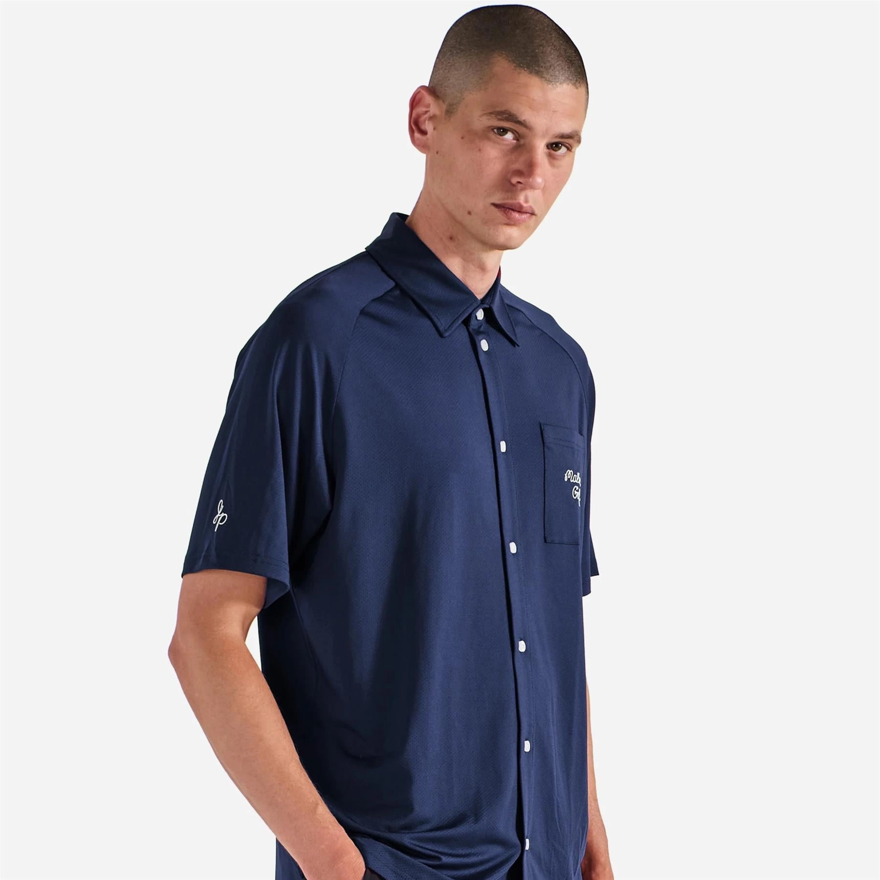 x Jesper Parnevik Osprey Polo Navy Malbon Men's Golf Lifestyle Wear