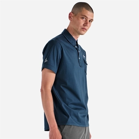x Jesper Parnevik Single Pocket Cotton Polo Navy Malbon mens golf lifestyle wear