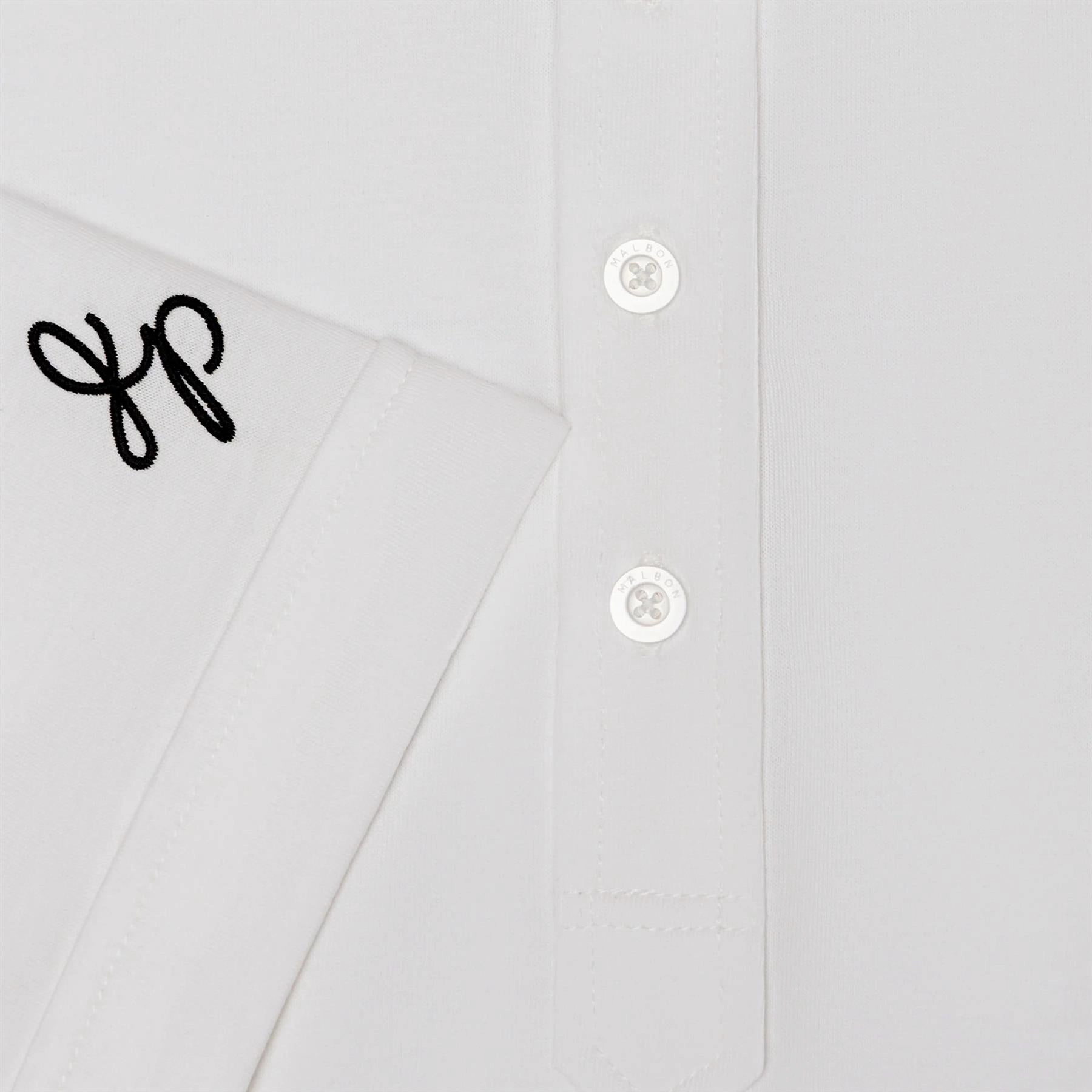 x Jesper Parnevik Single Pocket Cotton Polo White Malbon Men's Golf Lifestyle Wear