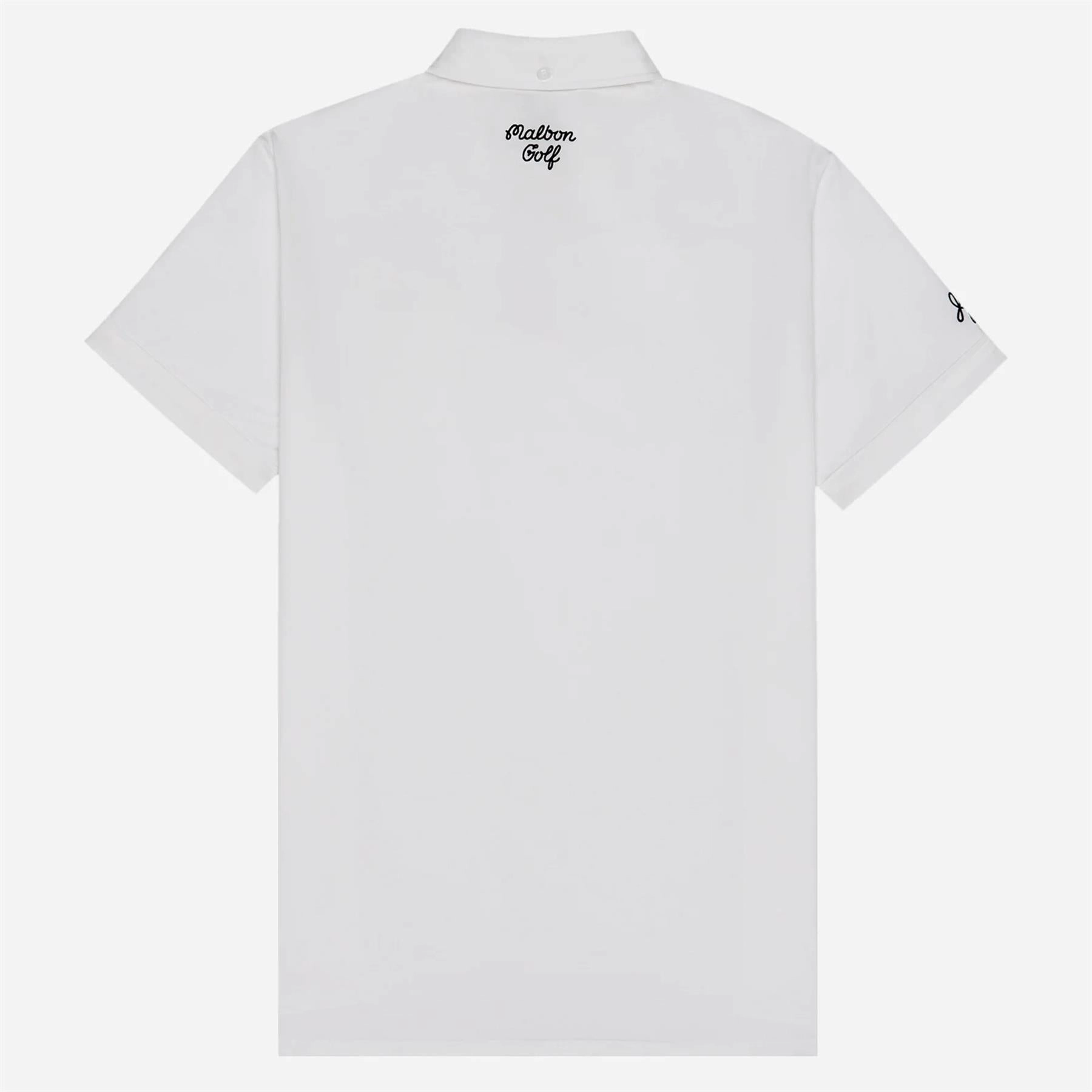 x Jesper Parnevik Single Pocket Cotton Polo White Malbon Men's Golf Lifestyle Wear