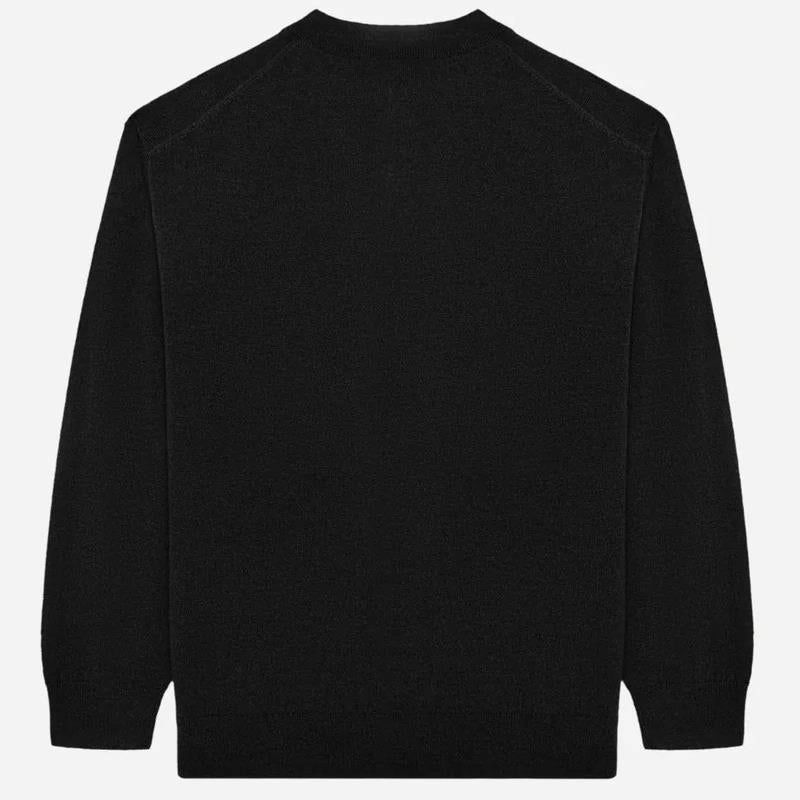 x Jesper Parnevik V-Neck Merino Wool Sweater Black Malbon Men's Golf Lifestyle Wear