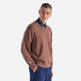 x Jesper Parnevik V-Neck Merino Wool Sweater Chocolate Malbon mens golf lifestyle wear