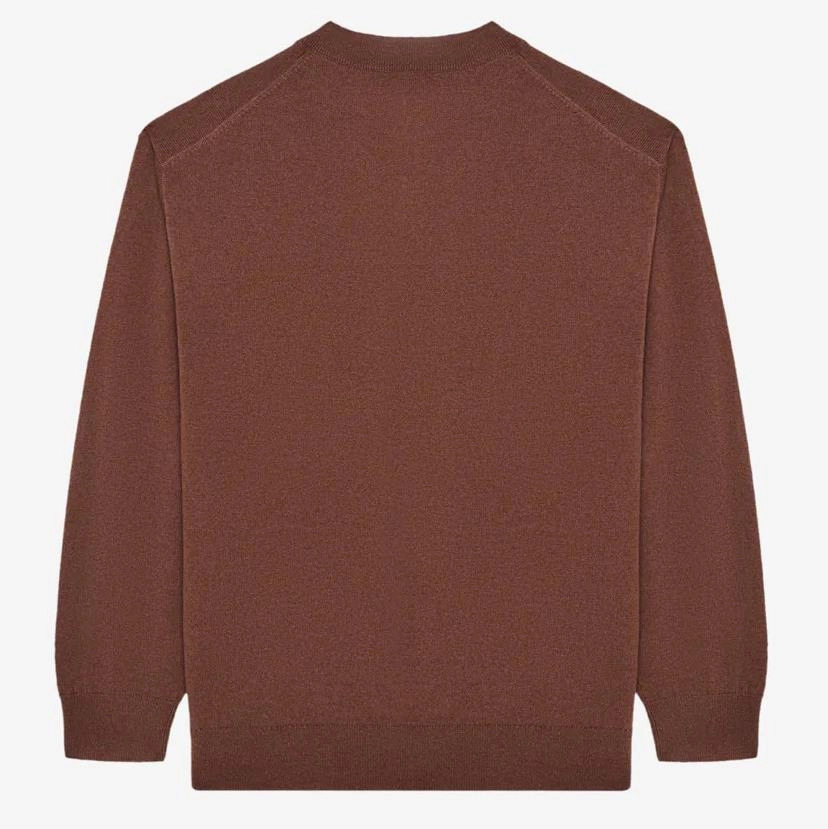 x Jesper Parnevik V-Neck Merino Wool Sweater Chocolate Malbon Men's Golf Lifestyle Wear